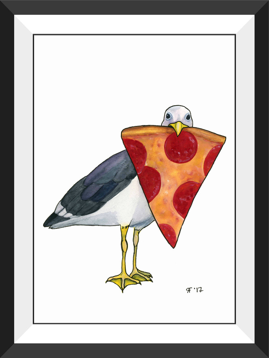 Pizza Eating Seagull Pin -  Sweden